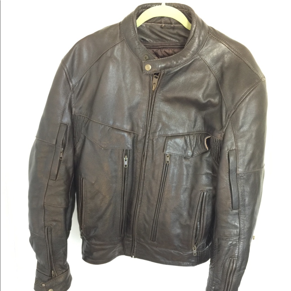 X Element Brown Leather Motorcycle Jacket